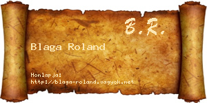 Blaga Roland névjegykártya
