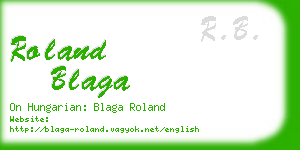roland blaga business card